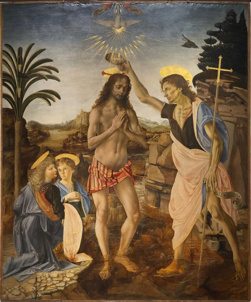 Le Baptême du Christ, Andrea del Verrocchio, vers 1470-1475