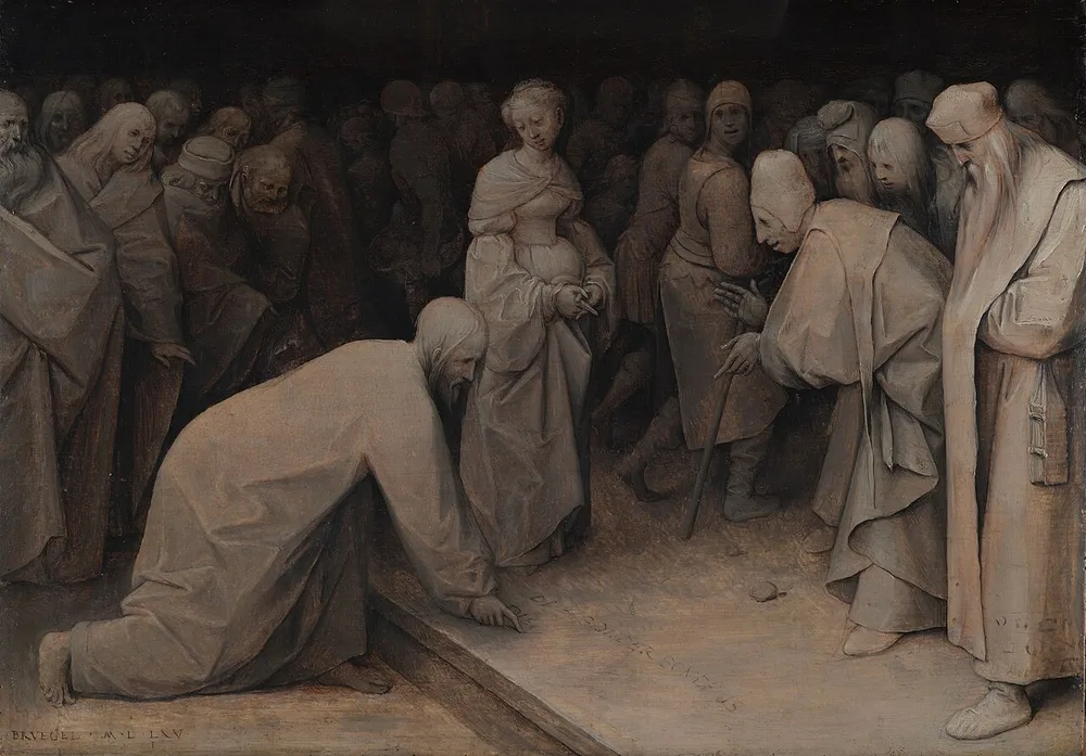 Le Christ et la femme adultère, Pieter Brueghel l'Ancien, 1565