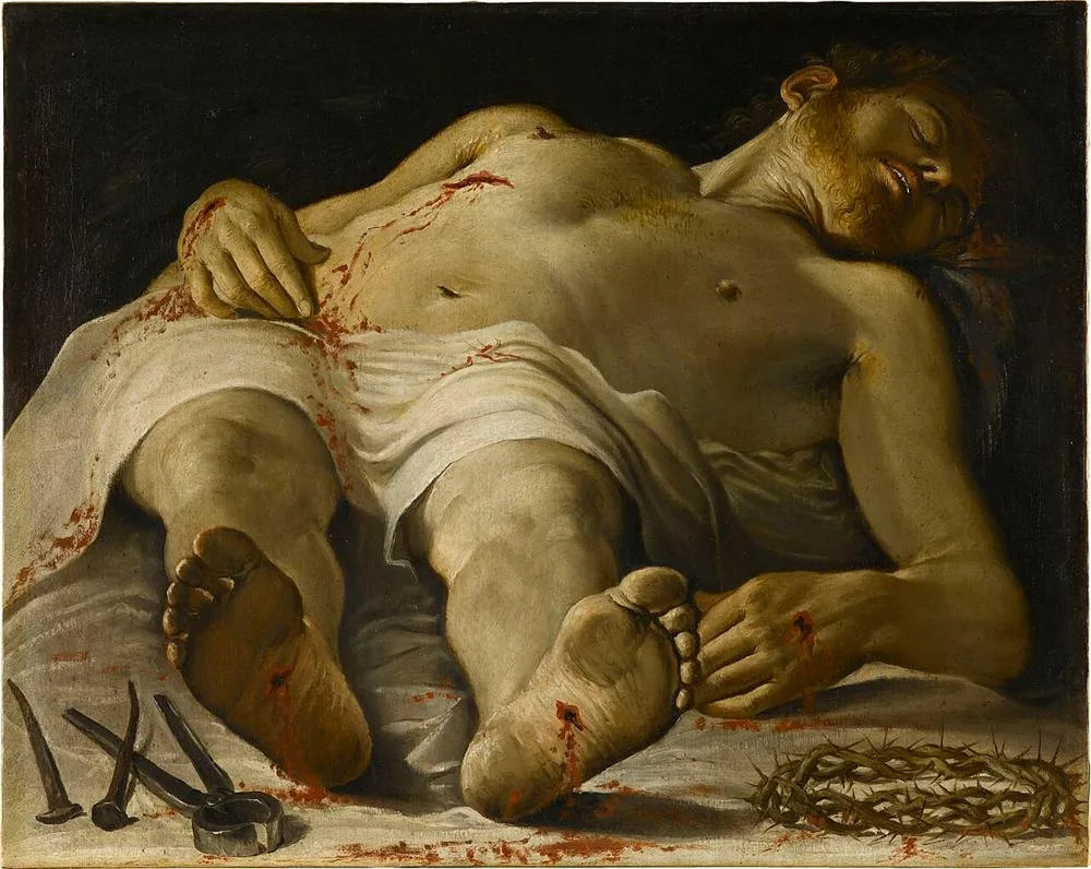 Le Christ mort avec les instruments de la Passion, Annibale Carracci, vers 1582