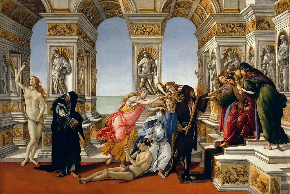 La Calomnie d'Apelle, Sandro Botticelli, 1495-1499
