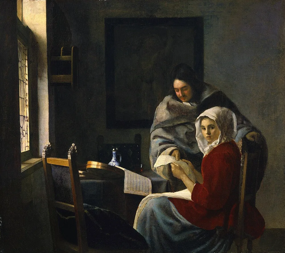 La Leçon de musique interrompue, Johannes Vermeer, 1660