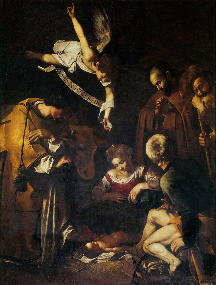 La Nativité avec saint François et saint Laurent, Le Caravage, 1600