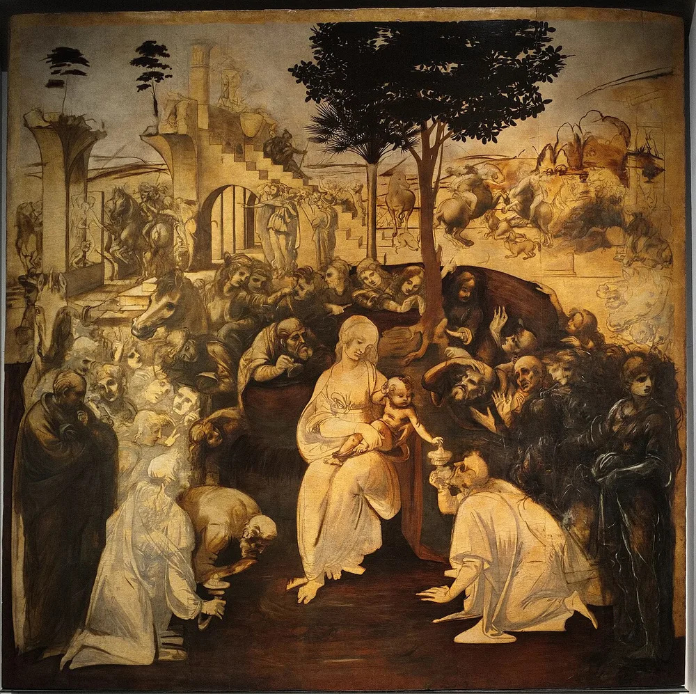 L'Adoration des mages, Léonard de Vinci, vers 1482