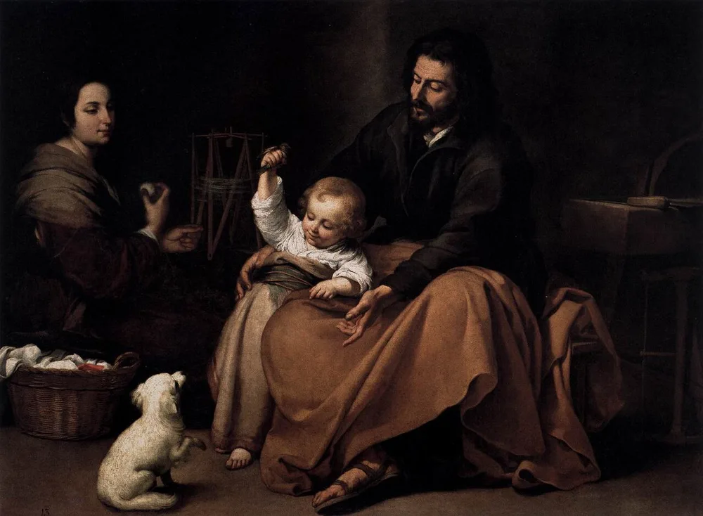 Sainte Famille au petit oiseau, Bartolomé Esteban Murillo, vers 1650