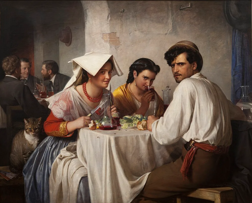Dans une osteria romaine, Carl Heinrich Bloch, 1866