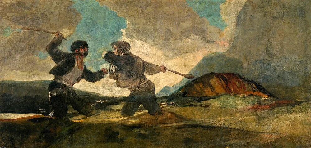 Duel au gourdin, Francisco de Goya, 1820-1823