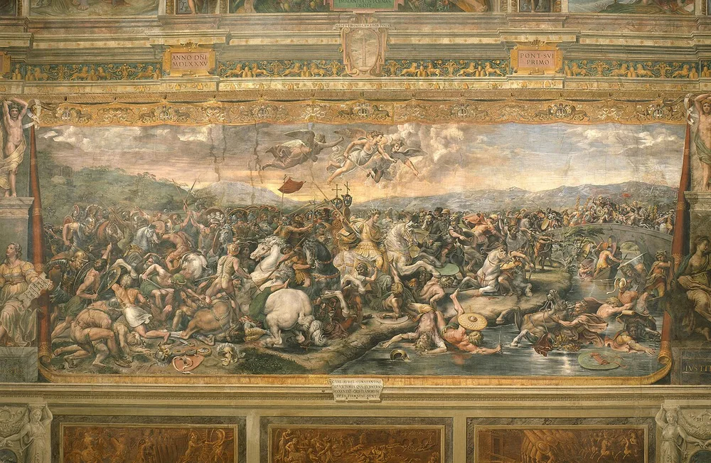 La Bataille du Pont Milvius, Giulio Romano, 1520-1524