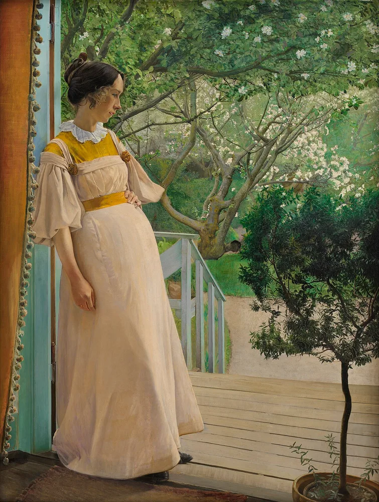 À la porte du jardin, la femme de l'artiste, Laurits Andersen Ring, 1897