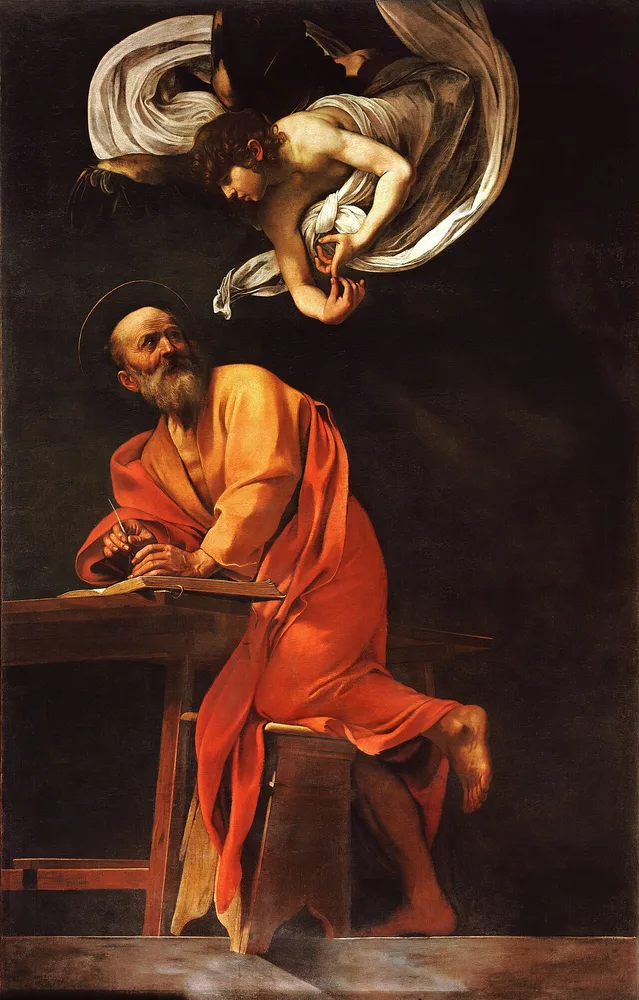 Saint Matthieu et l'Ange, Le Caravage, 1602