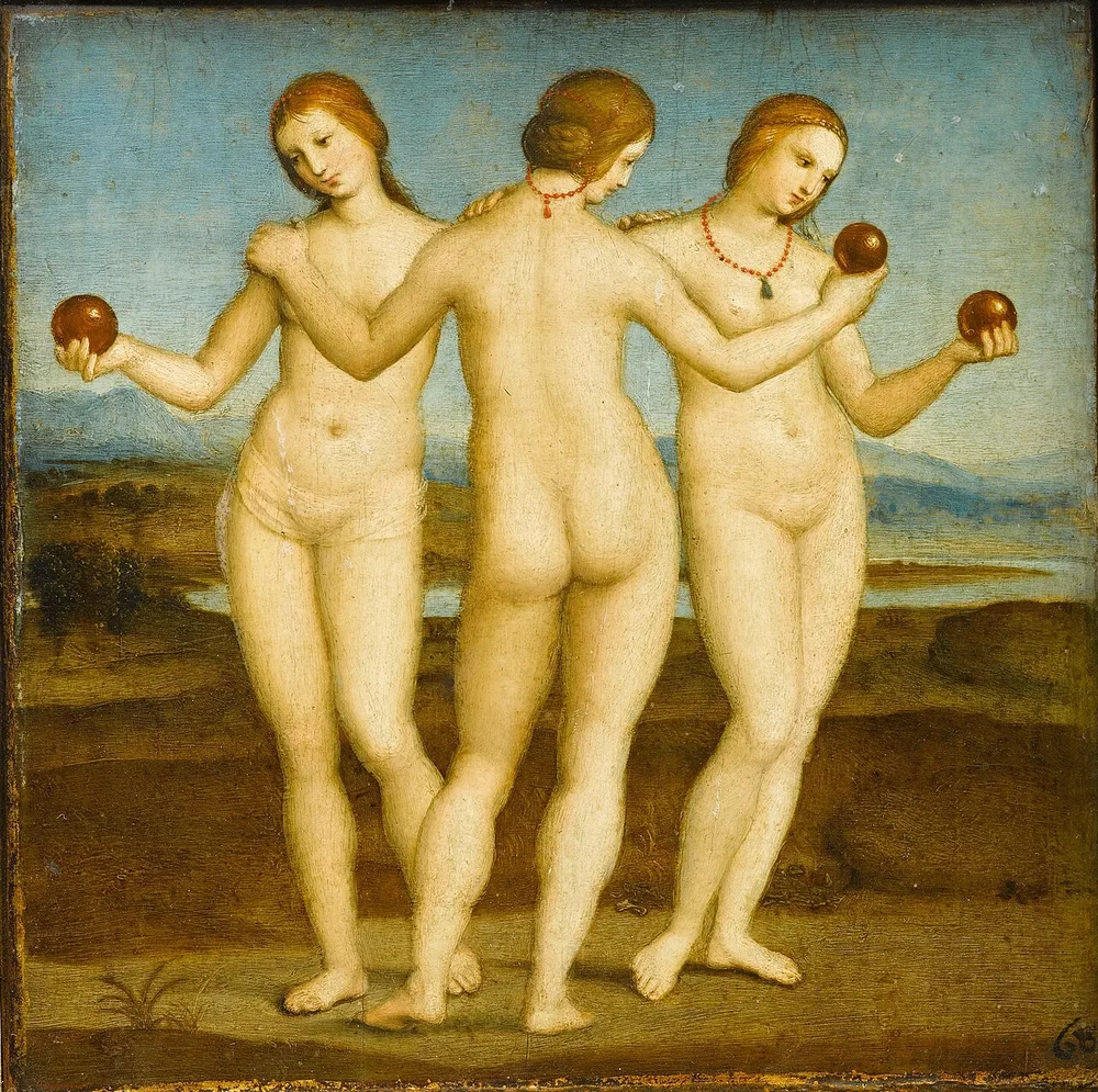 Les Trois Grâces, Raphaël, vers 1504-1505