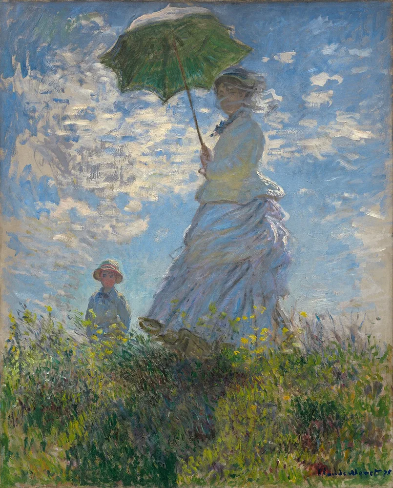 La Femme à l'ombrelle — Madame Monet et son fils, Claude Monet, 1875