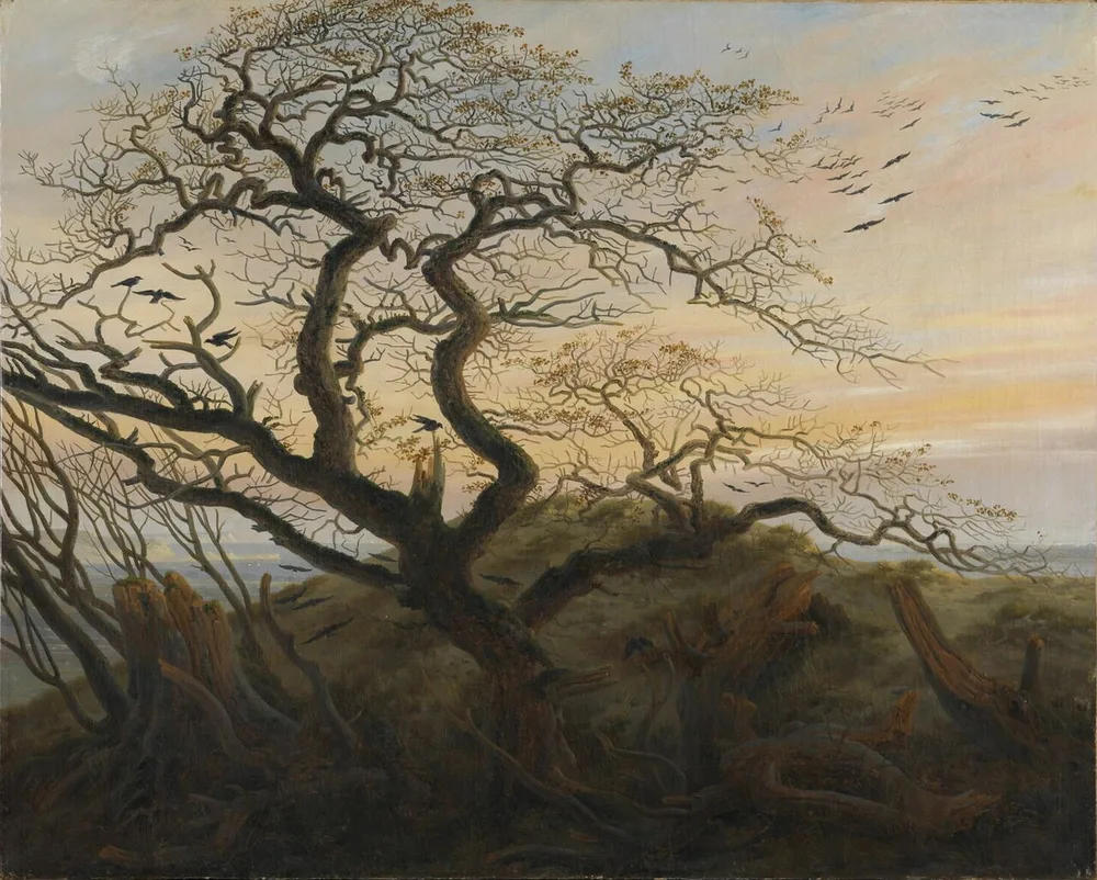 Corbeaux sur un arbre, Caspar David Friedrich, vers 1822
