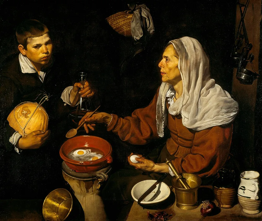 Vieille faisant frire des œufs, Diego Vélasquez, 1618