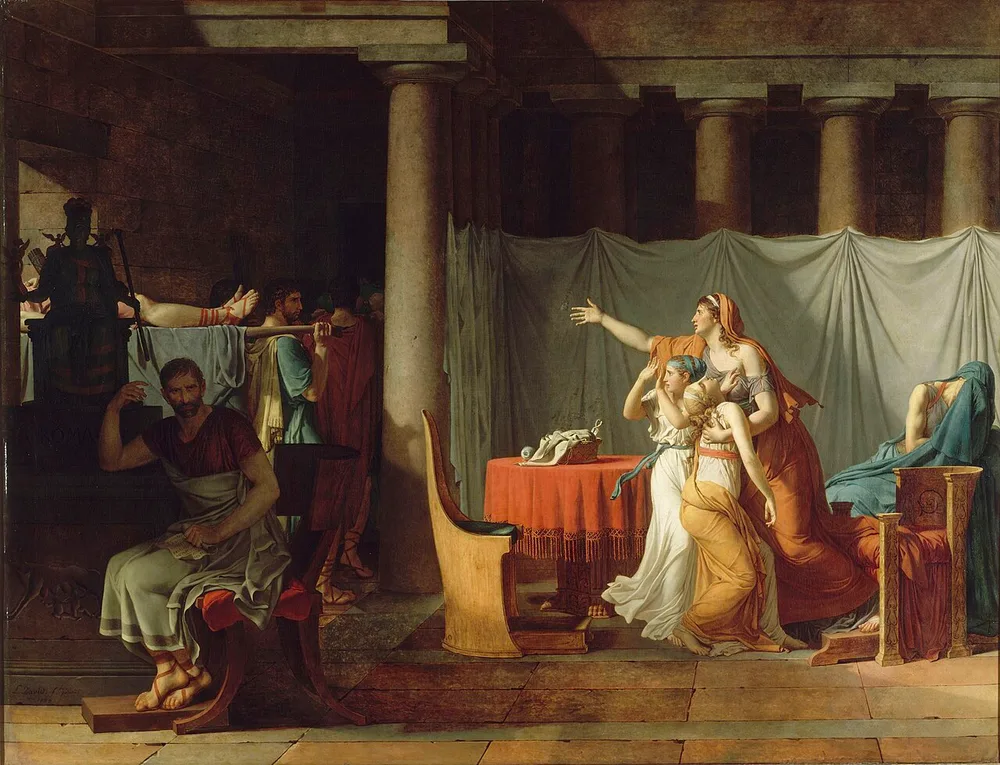 Les licteurs rapportant à Brutus les corps de ses fils, Jacques-Louis David, 1789
