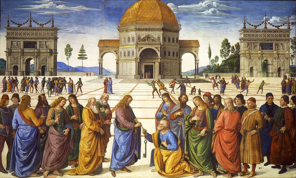 La Remise des clefs à saint Pierre, Le Pérugin, 1481-1482