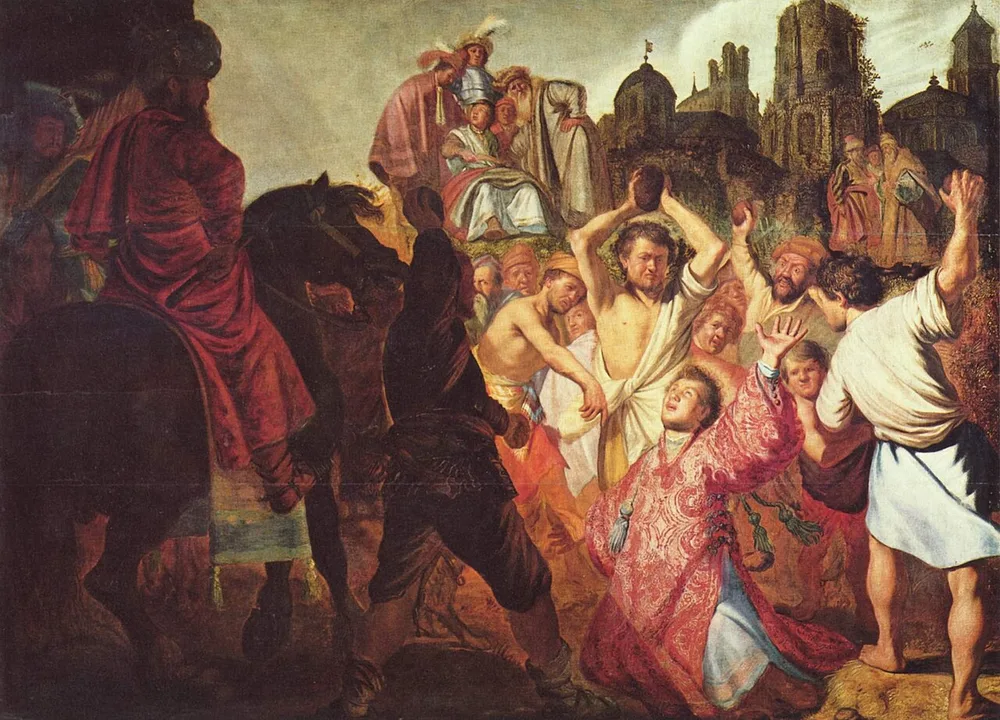 La Lapidation de saint Étienne, Rembrandt, 1624