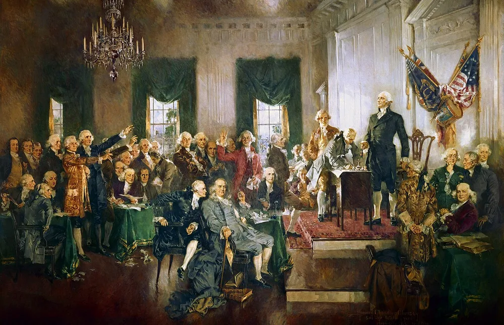Scène à la signature de la Constitution des États-Unis, Howard Chandler Christy, 1940