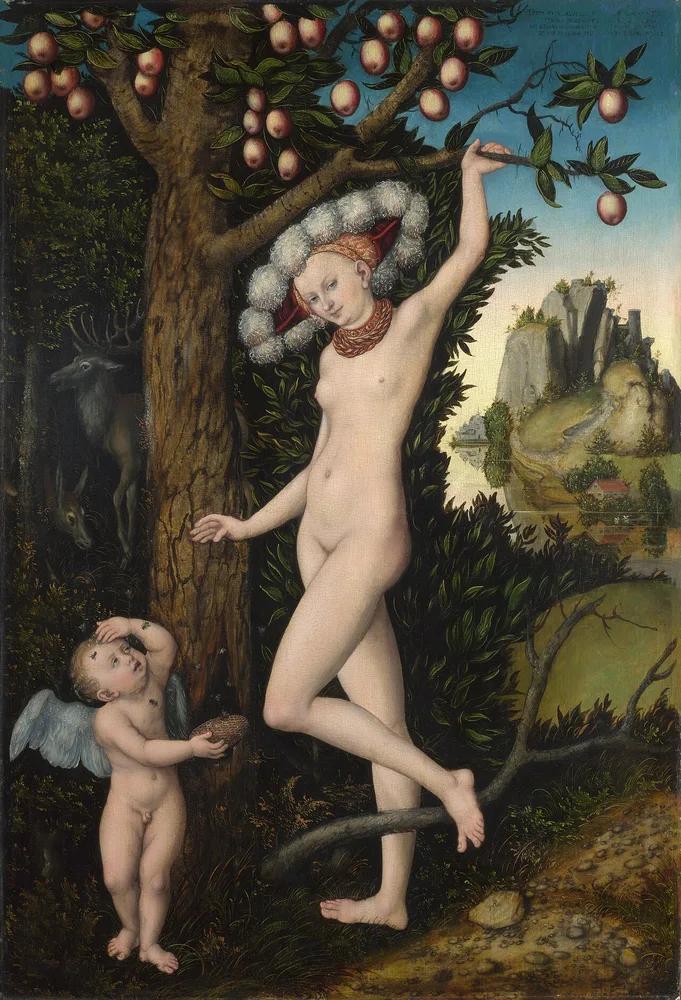 Vénus avec Cupidon le voleur de miel, Lucas Cranach l'Ancien, vers 1526-1527