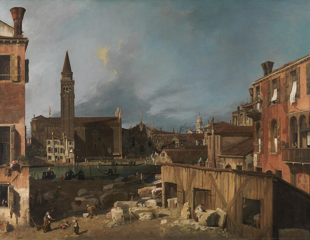 La Cour du tailleur de pierre, Canaletto, vers 1725