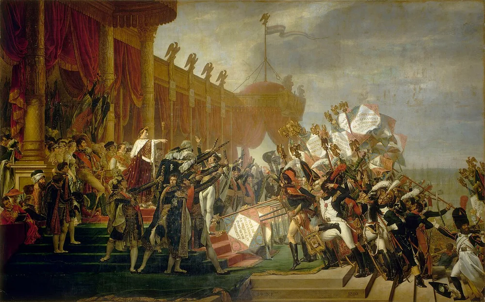 La Distribution des aigles, Jacques-Louis David, 1810