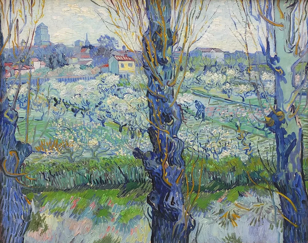 Verger en fleur avec vue d'Arles, Vincent van Gogh, 1889