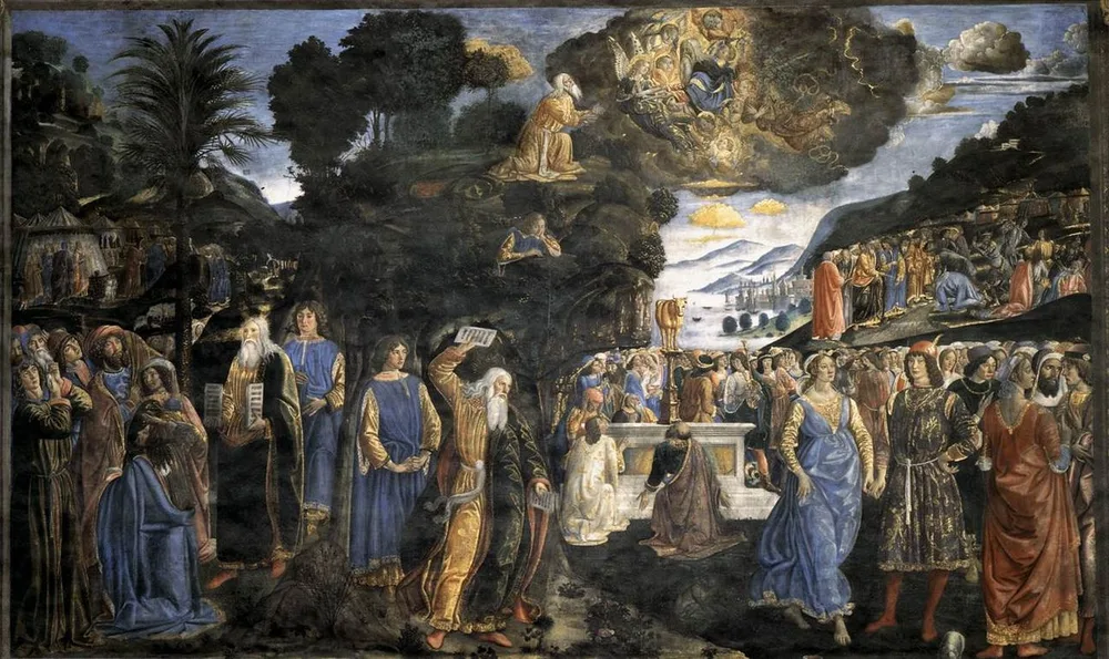 Descente du mont Sinaï, Cosimo Rosselli, 1481