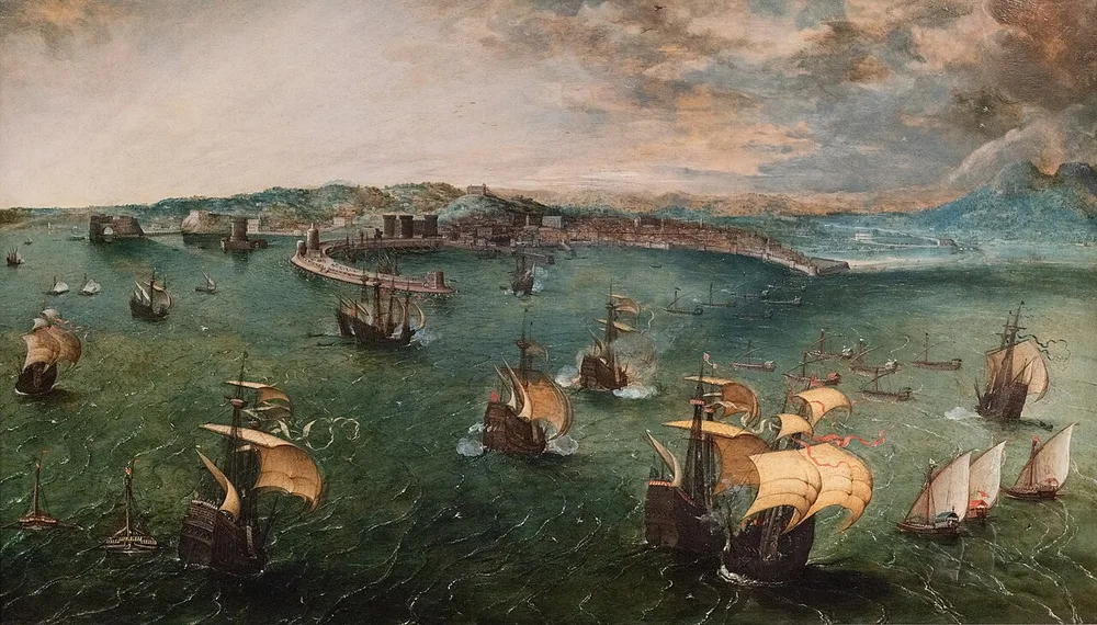 Bataille navale dans le golfe de Naples, Pieter Brueghel l'Ancien, 1550-1559