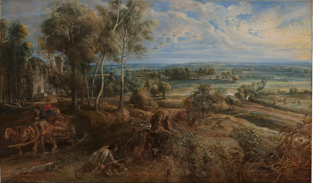 Vue de Het Steen au petit matin, Pierre Paul Rubens, vers 1636