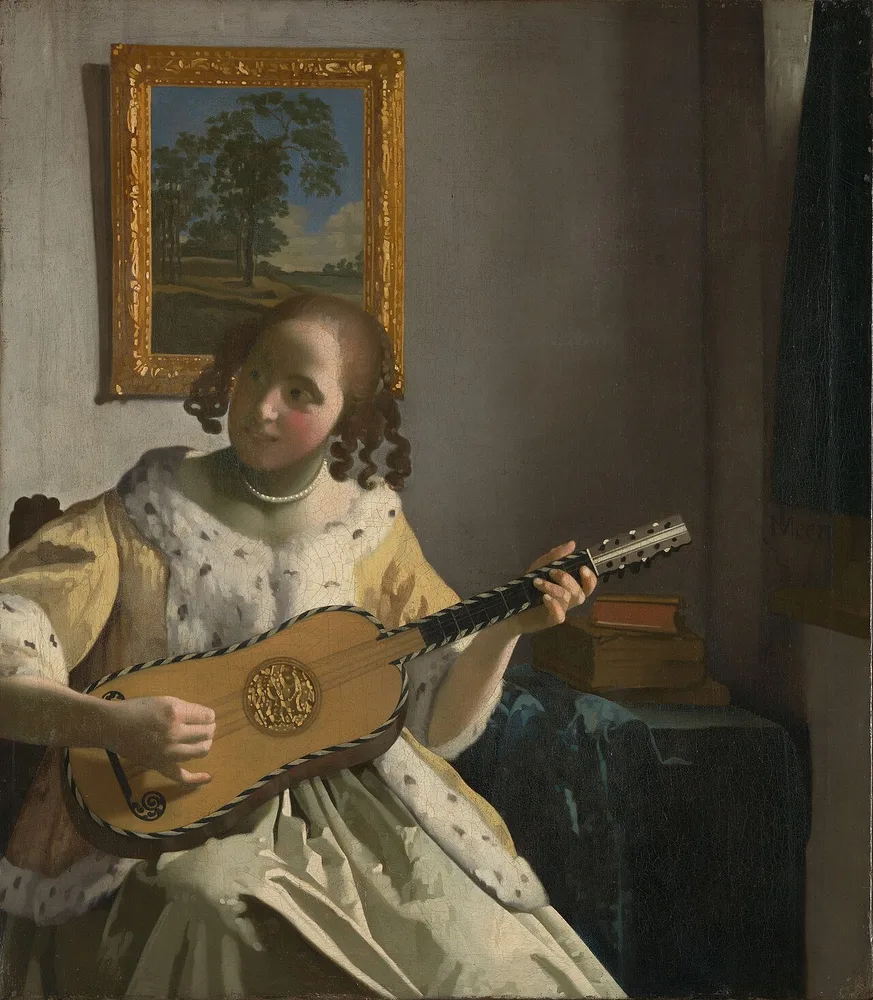 Une femme jouant de la guitare, Johannes Vermeer, vers 1672