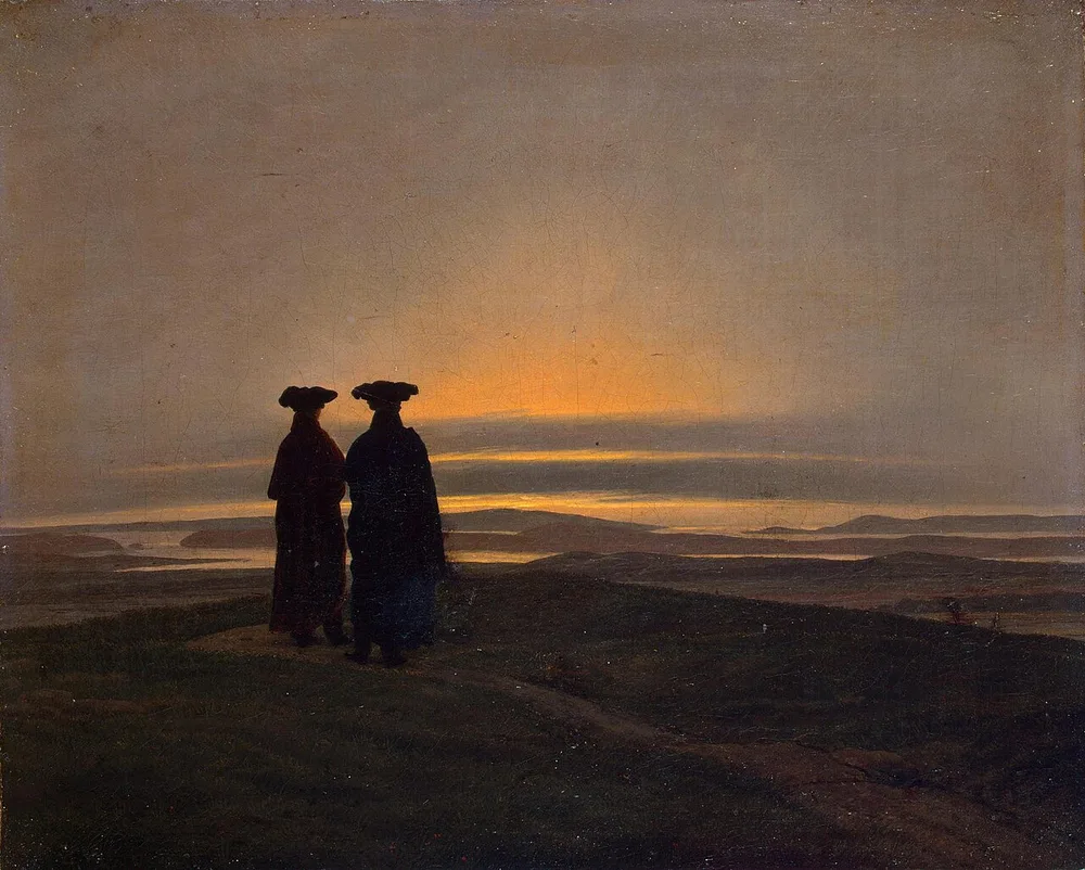 Coucher de soleil, Caspar David Friedrich, 1837