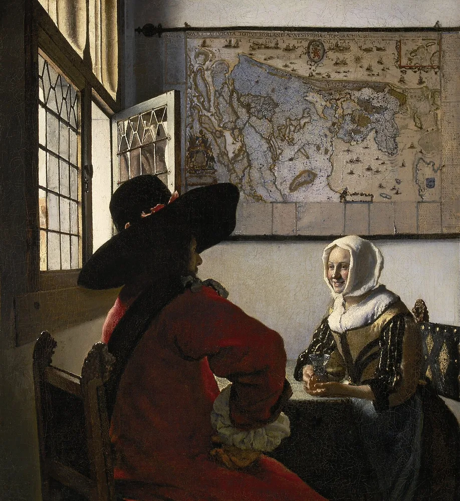 Soldat et jeune fille riant, Johannes Vermeer, 1658