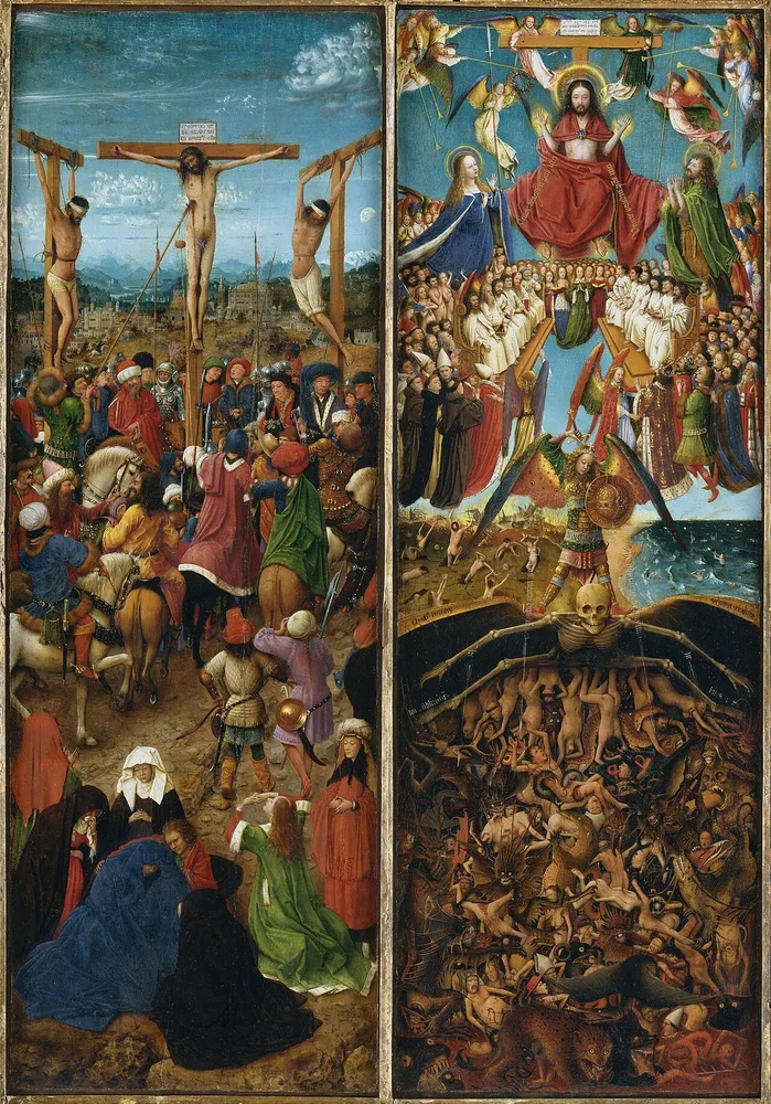 Diptyque de la Crucifixion et du Jugement dernier, Jan van Eyck, vers 1436-1438