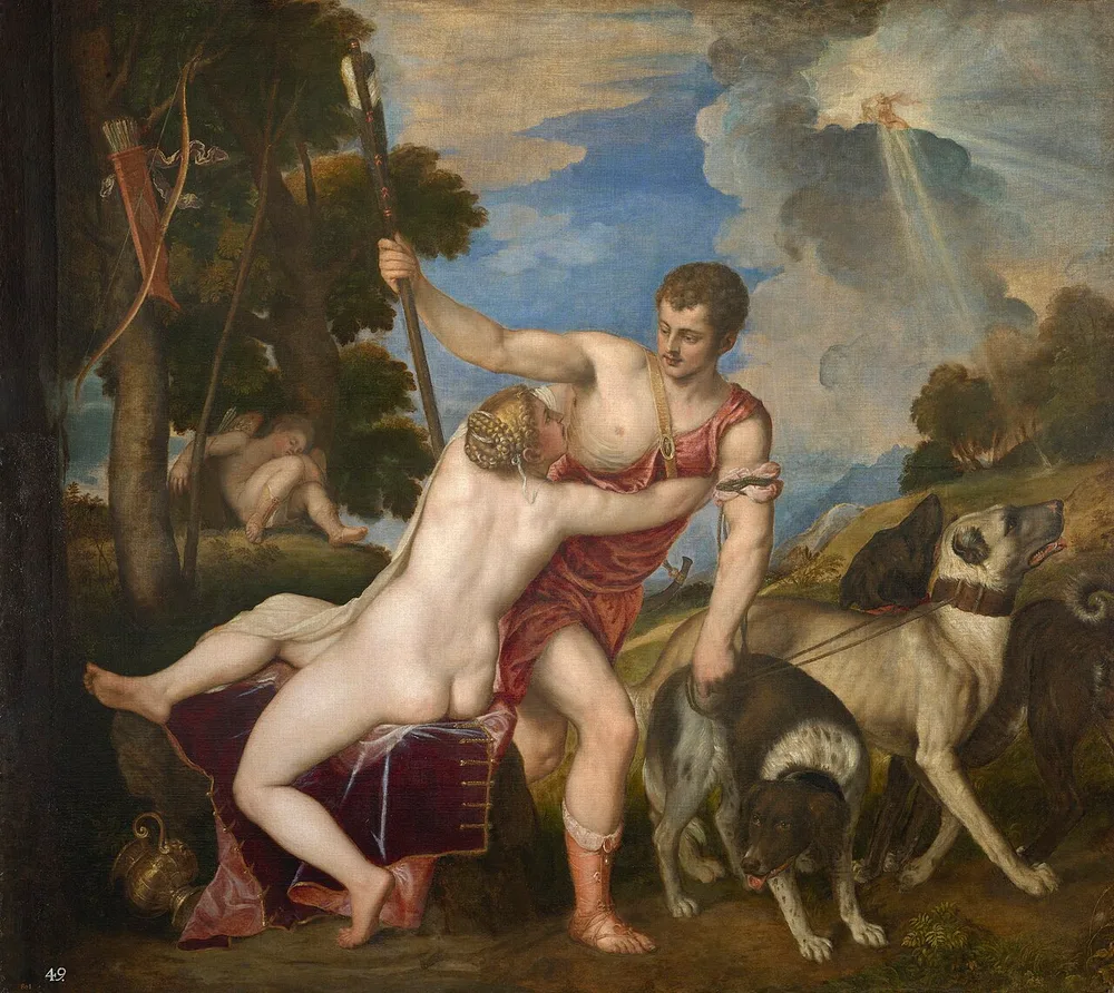 Vénus et Adonis, Titien, 1554