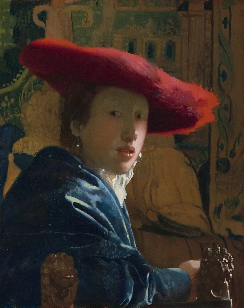 La Fille au chapeau rouge, Johannes Vermeer, vers 1669