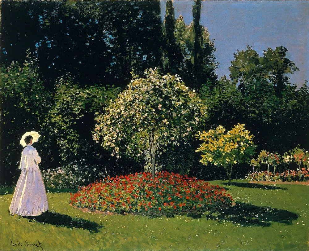 La Dame en blanc au jardin, Claude Monet, 1867