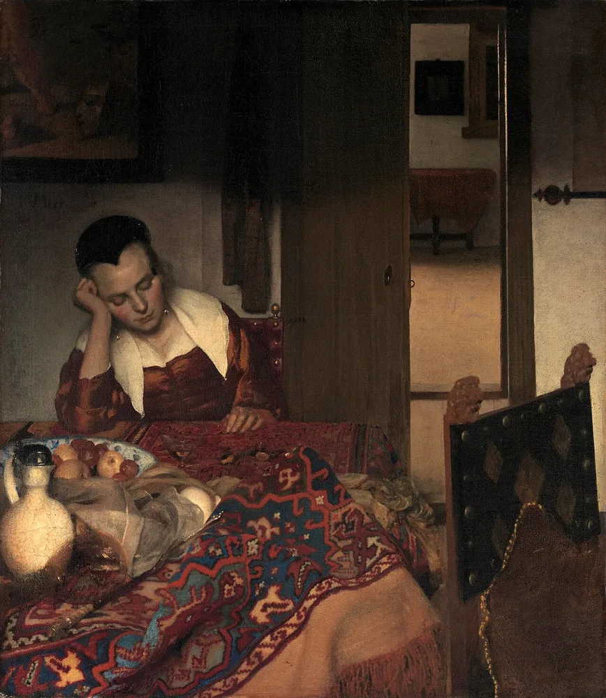 Une jeune fille assoupie, Johannes Vermeer, 1657
